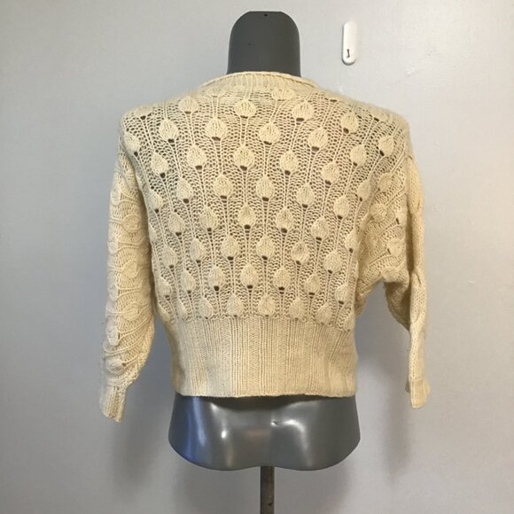 Line Loose Knit Cashmere Deep V 3/4 Sleeve Button Up Cardigan Size M - Picture 3 of 10